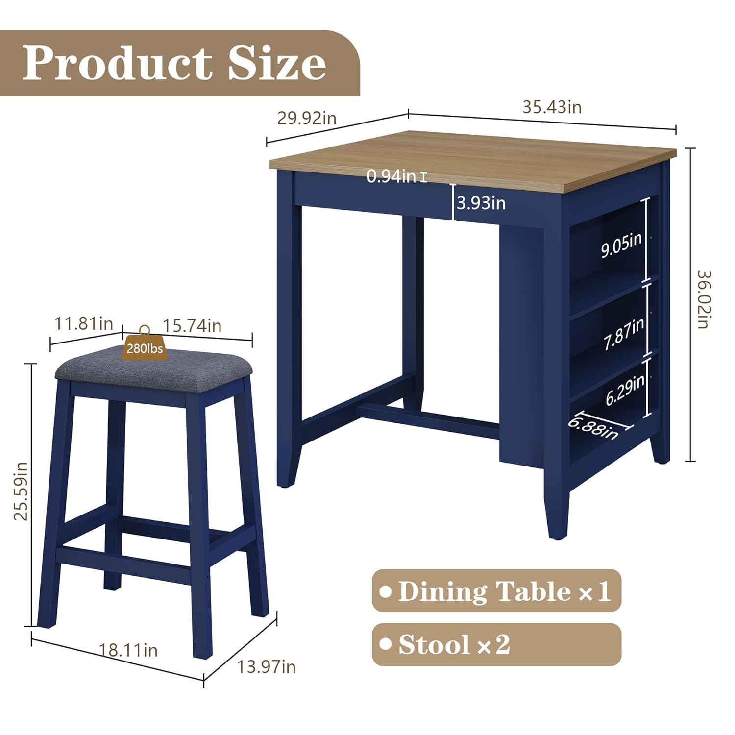 3pc Dining Table Set for 2 Woo - مراجعة Commercial Kitchen Small Space وسعره