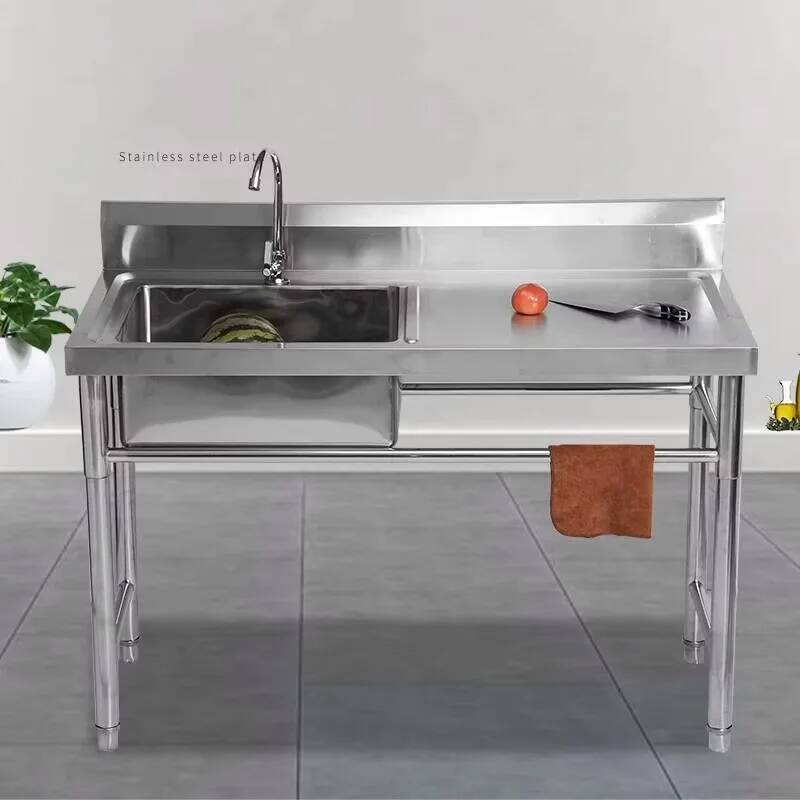 Basin Commercial Integrated St - مراجعة Commercial Kitchen Double Sink وسعره